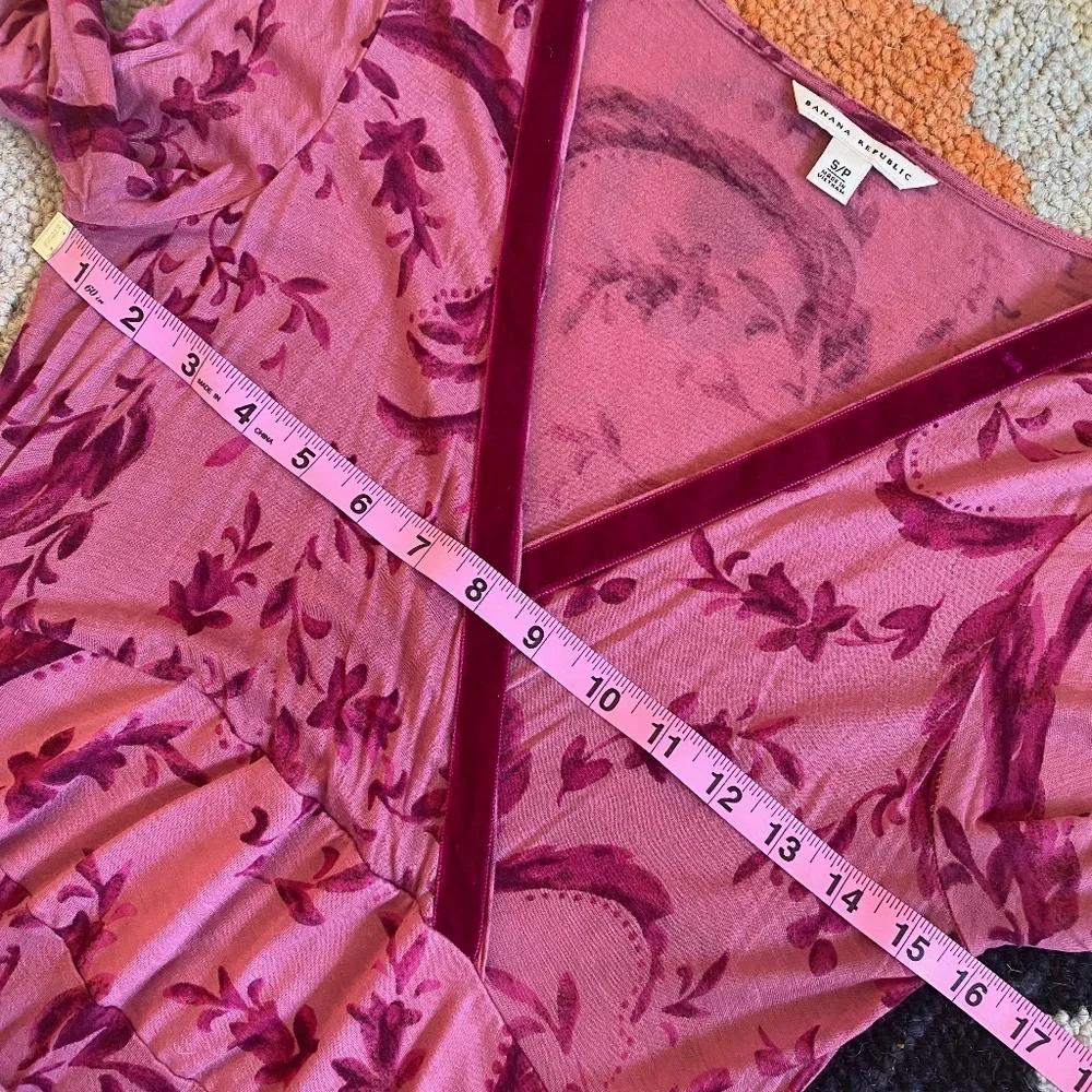 Banana Republic I Y2K I Pink Raspberry Faux Wrap Printed Top & Cami - Picture 8 of 16